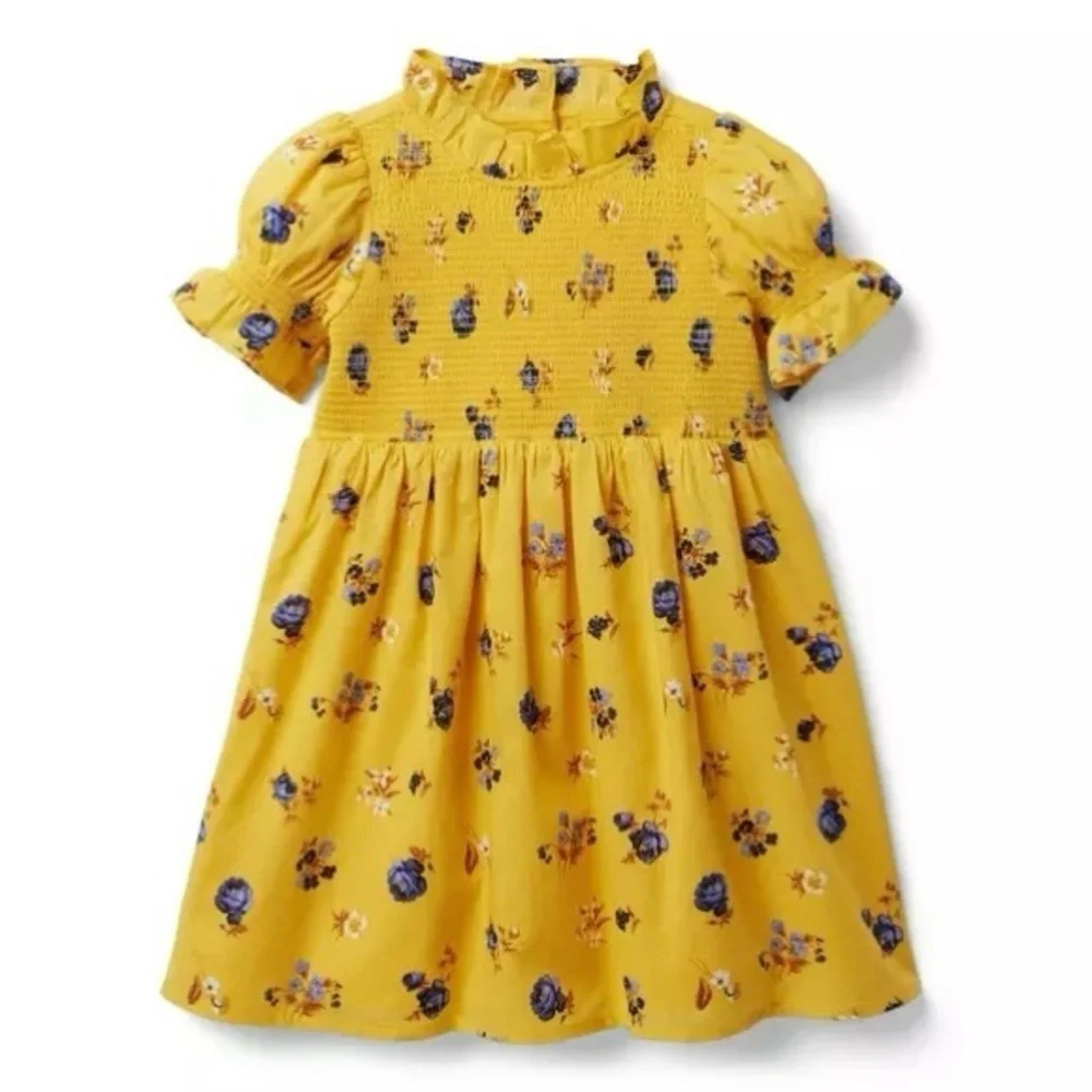 Janie and Jack Yellow Floral Smocked Dress